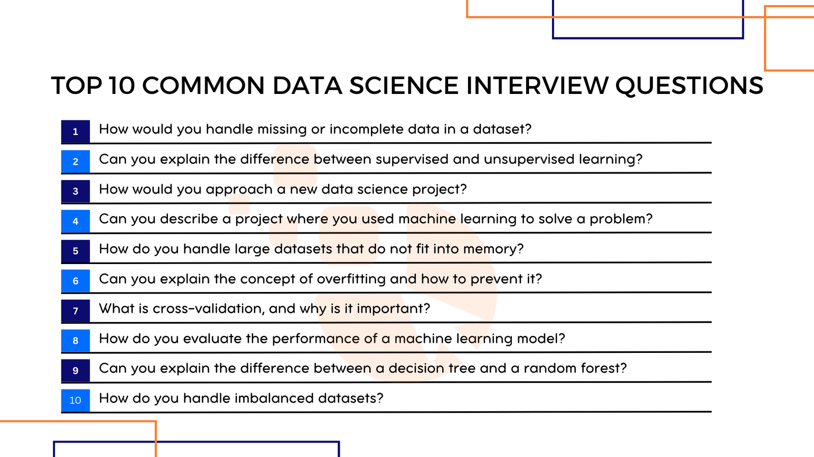 10 common datascience interview questions